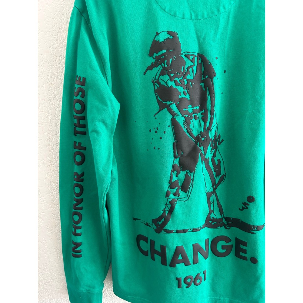 Eastside Golf Long Sleeve Shirt Mens XL Green Graphic Print Change 1961 Logo - Picture 5 of 12